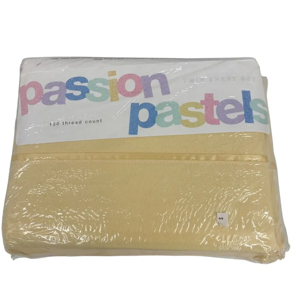Dayton Hudson Twin Sheets Set Passion Pastels Buttercup 180 Thread Count Vintage